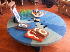 blue coffee table